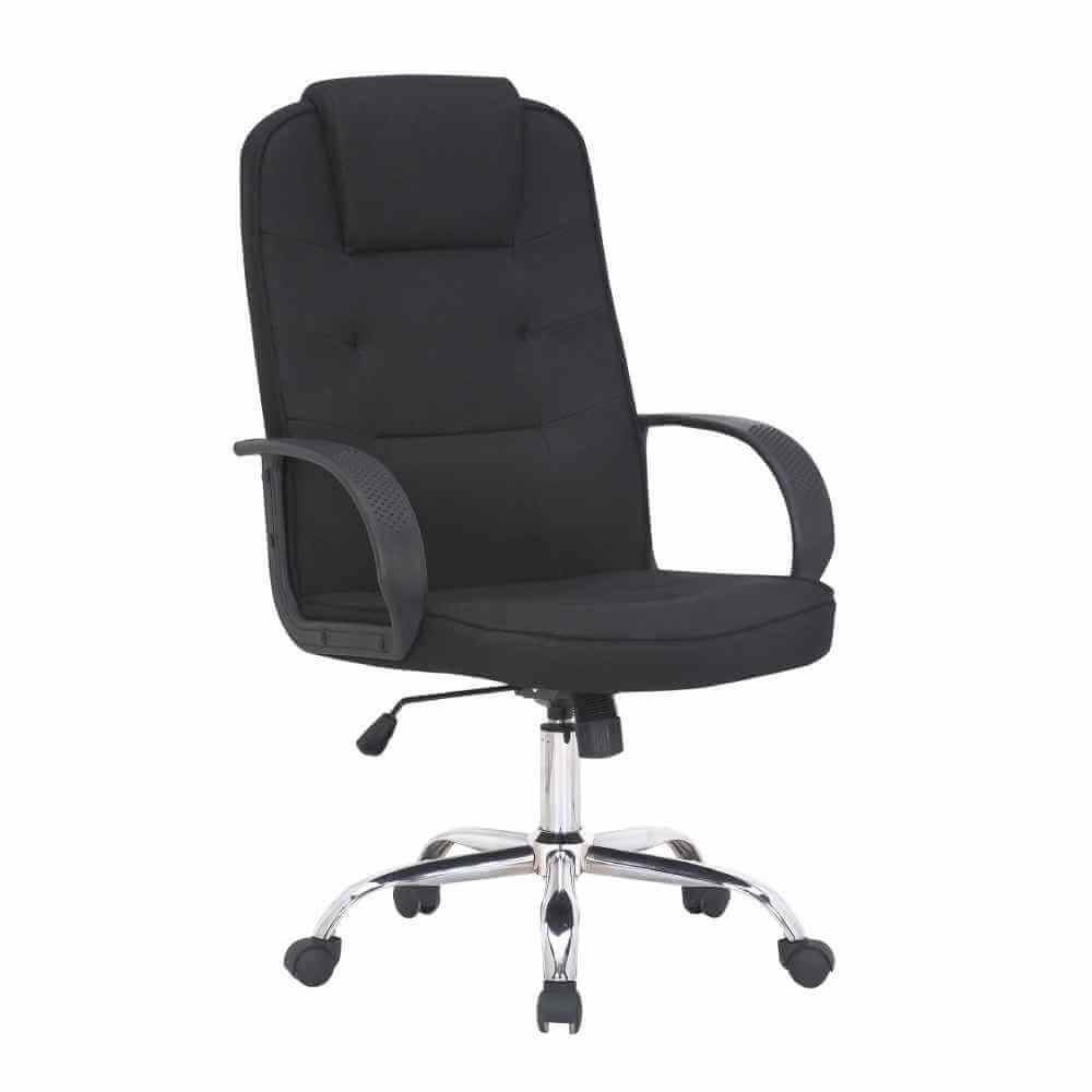 [14455289] Scaun birou directorial stofa baza cromata NEGRU B4U 712