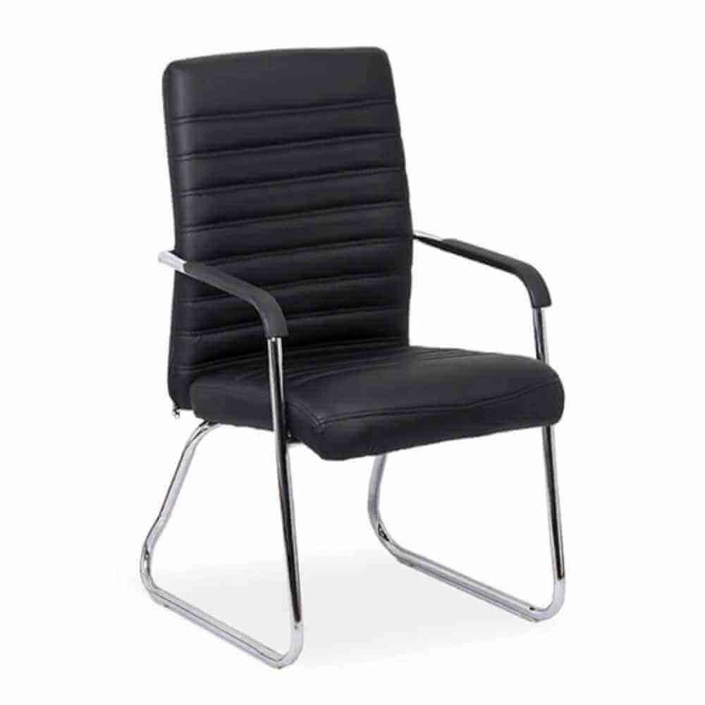 [14456820] Scaun pentru vizitatori OFF 833 din piele ecologica cadru metalic negru 120 kg