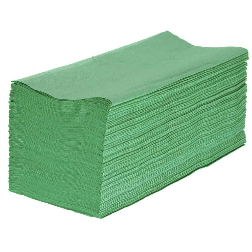 [71091000] Servetele tip V 1 strat verde 250 foi/pachet