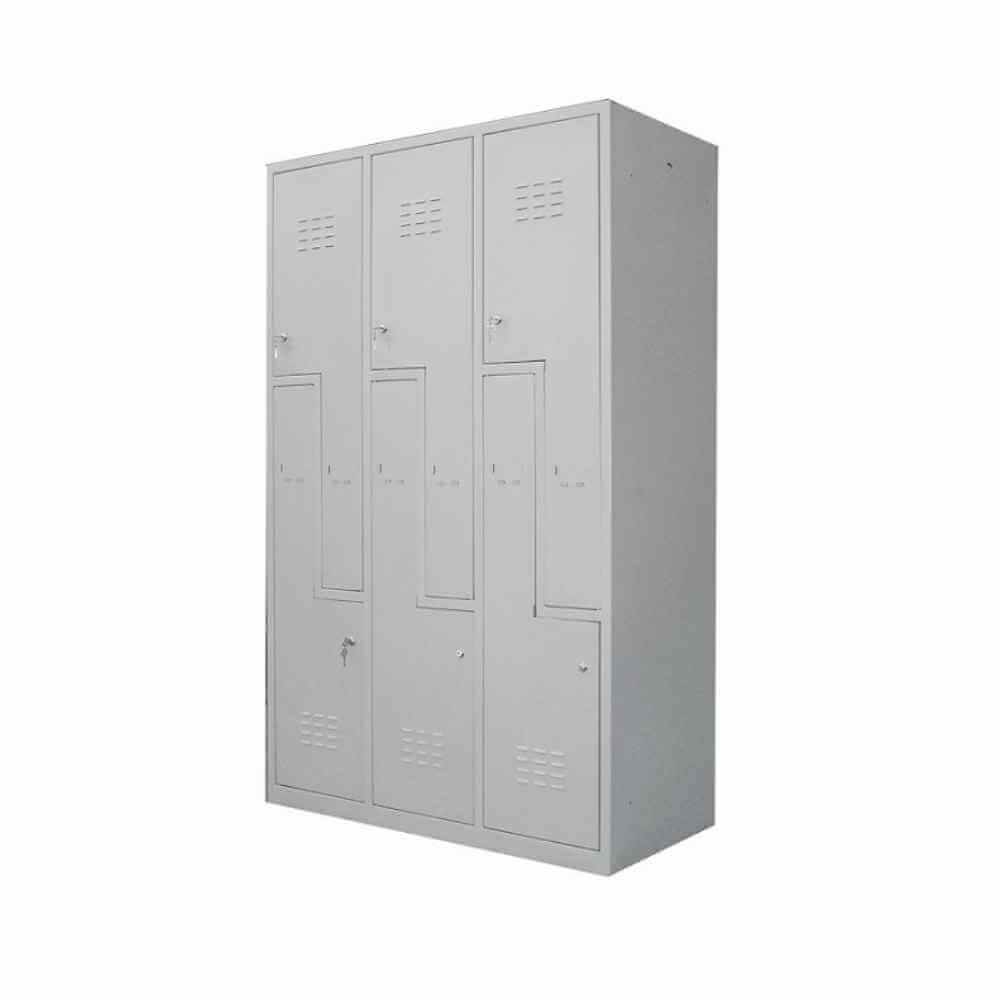 [15478900] Vestiar metalic, 6 compartimente 3x2 tip Z, bara umerase, 1150x450x1800mm, gri, B4U