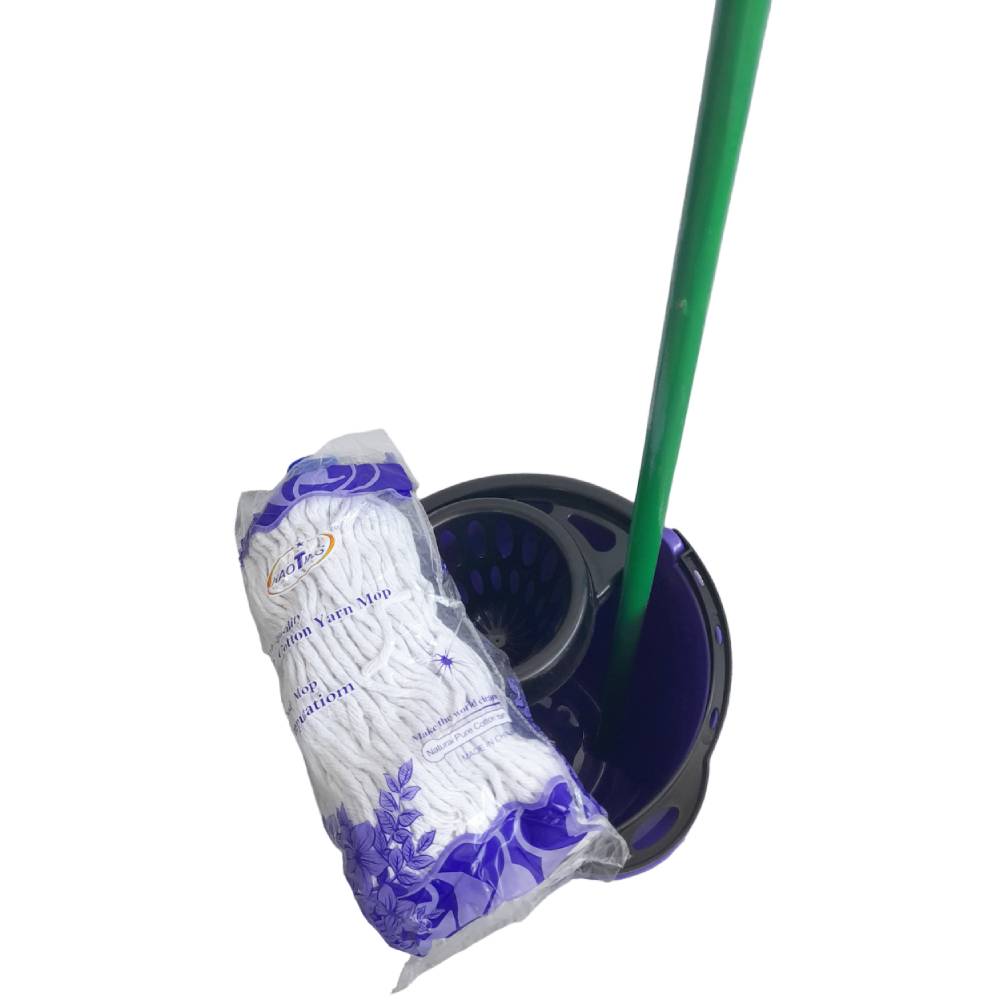 [71041115] Galeata 10L cu storcator+mop 250g CN+coada lemn imbracata in PVC CN