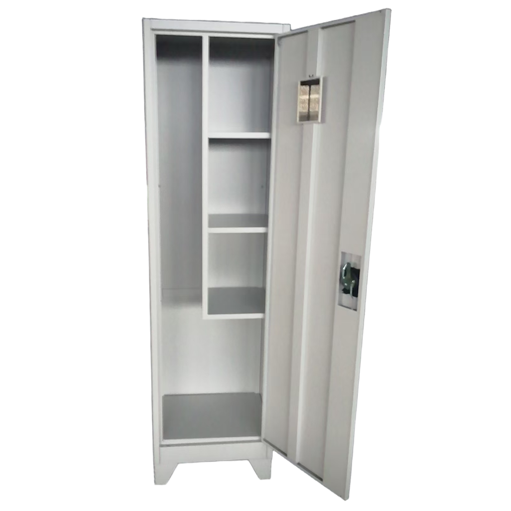 [15458753] Dulap metalic pentru materiale curatenie, 1 usa, 3 polite, 500x400x1700mm, gri, C813 B4U, montat