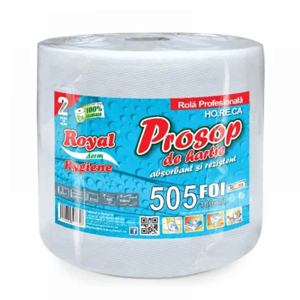 [71056258] Prosop de hartie, celuloza, 2 straturi, 505 foi, 100 m, ROYAL