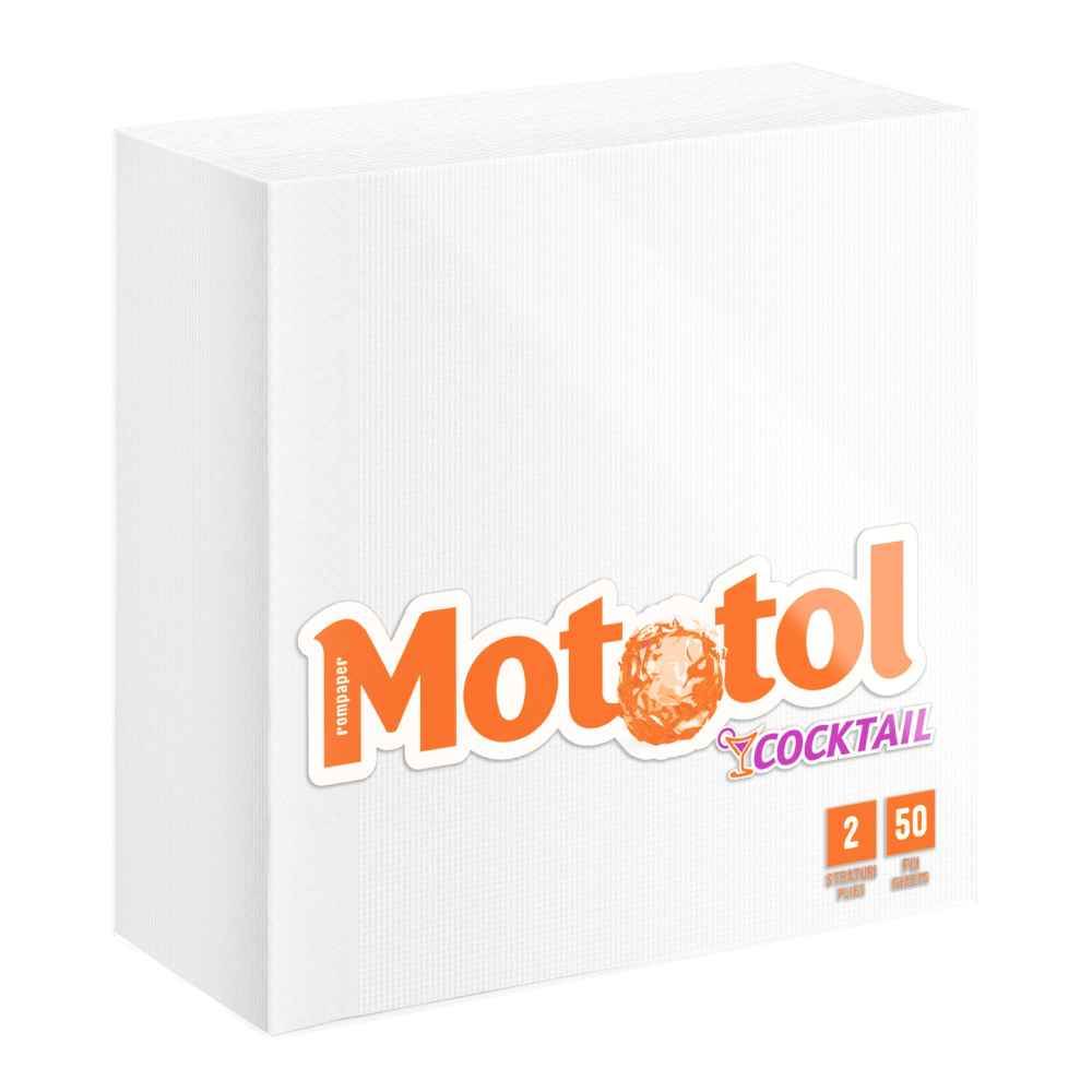 [71094601] Servetele 24x24 cm 2 str. 50 buc/pach Mototol Cocktail alb