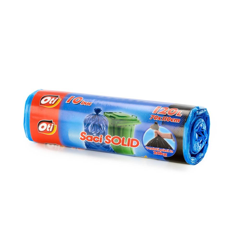 [27020207] Saci de gunoi menajer, 120 l, 10 buc, albastru, OTI