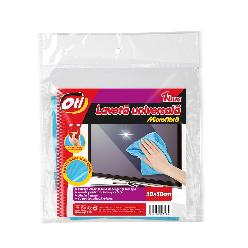 [27040118] Laveta microfibra, albastru/roz, 30x30 cm OTI