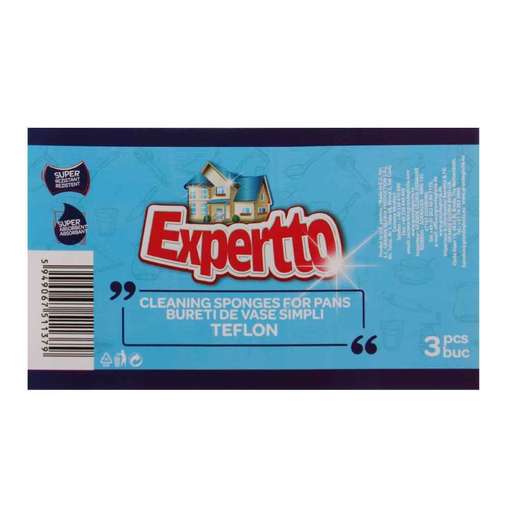 [27222253] EXPERTTO TEFLON 3/set simpli(10*6.7*3.3)-burete roz,albastru,mov,abraziv alb antizgariere