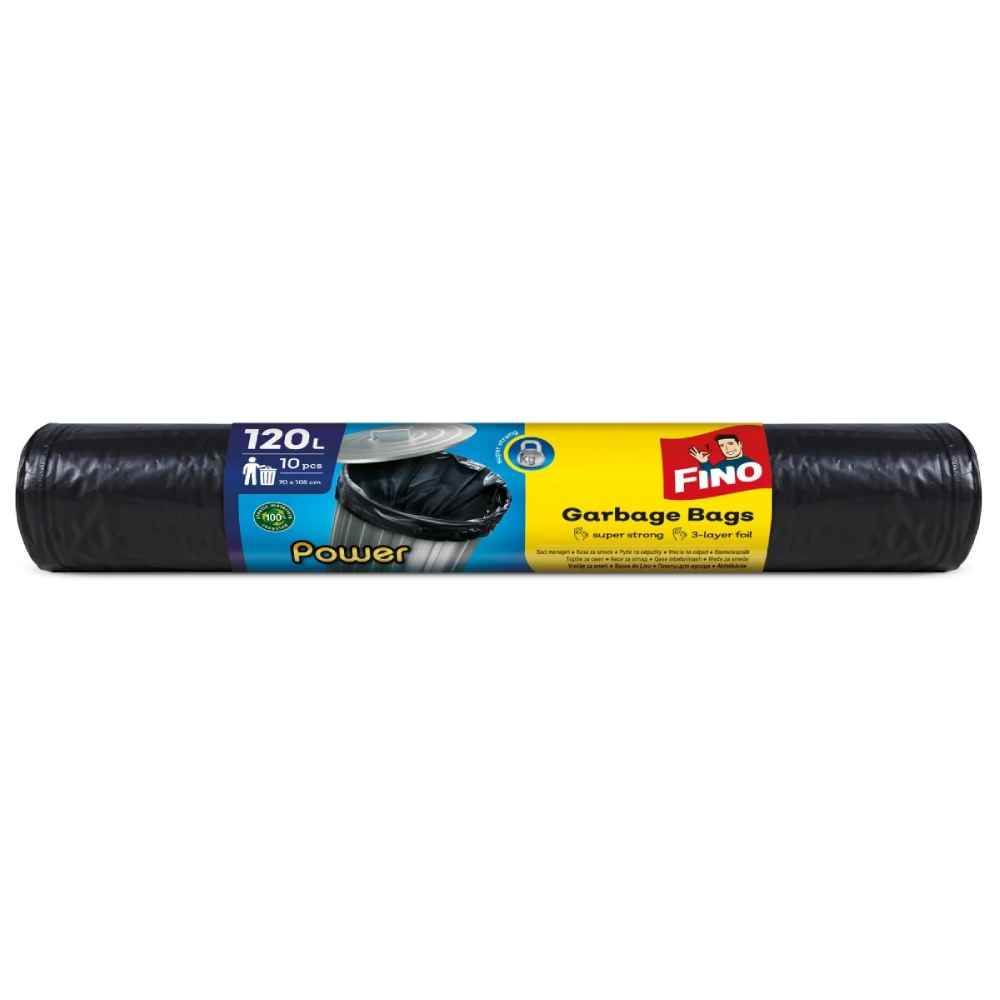 [27465554] Saci de gunoi menajer, 120 l, 10 buc, negru, FINO