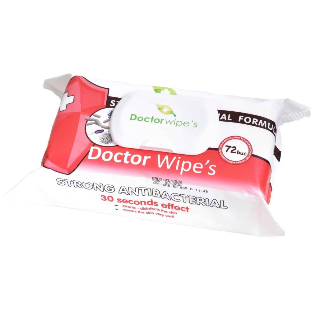 [27002119] Servetele umede antibacteriene 72 buc/set DOCTOR WIPES 