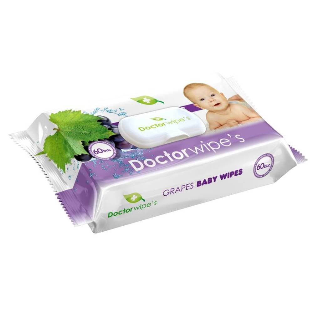 [27000771] Servetele umede copii capac 60 buc div arome DOCTOR WIPES 