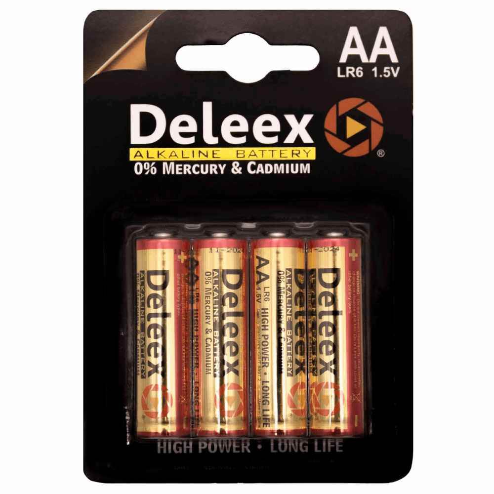 [70511219] Baterie alcalina LR6 AA 1.5V fara mercur si cadmiu Deleex 4 buc/blister