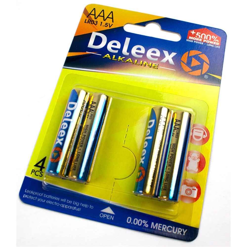 [70511226] Baterie alcalina LR03 AAA 1.5V Deleex 4 buc/blister