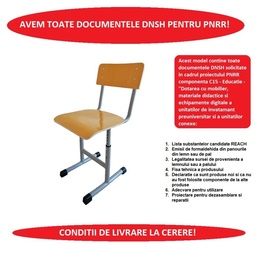 [16478511] Scaun scolar reglabil lemn 380x350xh460 mm HPL B4U DNSH
