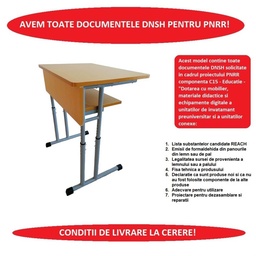 [16478514] Banca scolara individuala reglabila lemn 700x500xh810 mm RK B4U DNSH